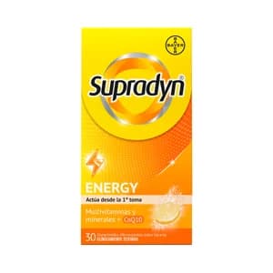 SUPRADYN Multivitamínico con minerales y coenzima Q10 en comprimidos efervescentes con sabor a naranja SUPRADYN Energy 30 uds.