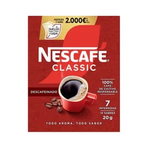 NESCAFÉ Café soluble descafeinado classic 10 sobres