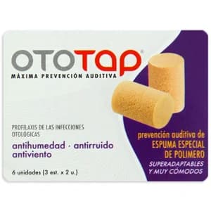 OTOTAP Tapón de oído , antihumedad ,antirruido, antiviento , preveción auditiva ,OTOTAP 6 uds