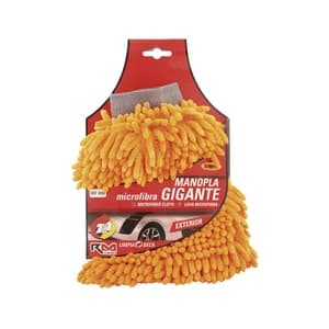 Manopla gigante con pelo de color naranja de poliamida y poliester y especial para el lavado del exterior del vehículo RM CLEAN.