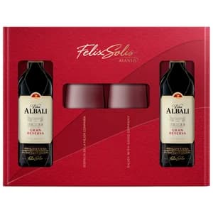 VIÑA ALBALI Estuche con 2 botellas de vino tinto gran reserva D.O. Valdepeñas + 2 copas.