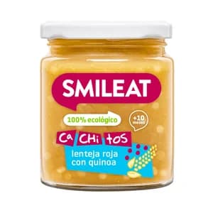 SMILEAT Cachitos Tarrito de lenteja roja con quinoa, a partir de 10 meses 230 g.