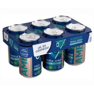 AMBAR Cerveza tostada triple zero pack 6 latas x 33 cl.