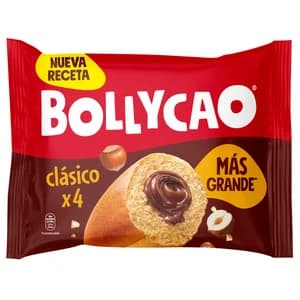 BOLLYCAO Bollo relleno de cacao 4 uds. 228 g.