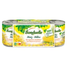 BONDUELLE Maíz dulce sin azúcares añadidos pack 3 uds X 140 g.