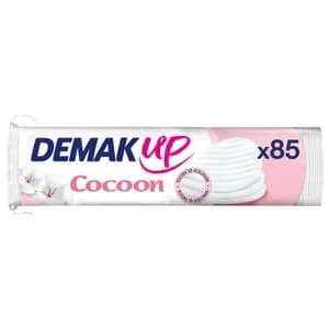 DEMAK UP Discos desmaquillantes redondos de algodón 100% biodegradable y textura 3D acolchada DEMAK UP Cocoon 85 uds.