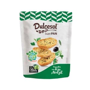 DULCESOL Panecillos de ajo y perejil con aceite de oliva 160 g.