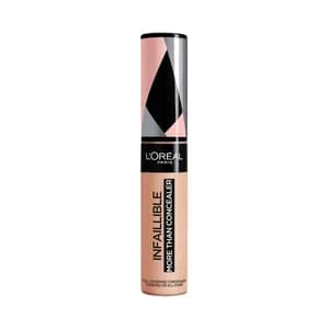L"ORÉAL PARIS Infaillible. more than concealer tono 327 Cashmere Corrector y base de maquillaje de cobertura completa.