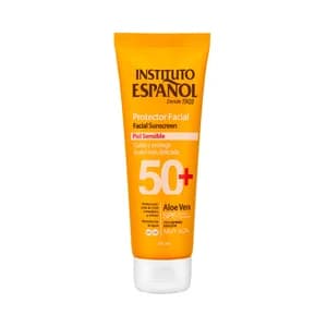 INSTITUTO ESPAÑOL Protector solar facial pieles sensibles, con aloe vera y FPS 50+ (muy alto) 75 ml.