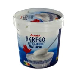 AUCHAN Yogur estilo griego natural 1 kg. Producto Alcampo