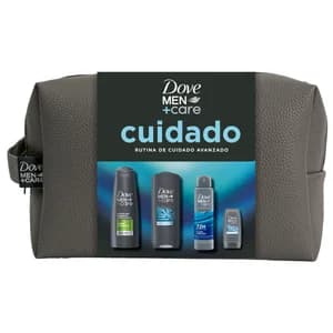 DOVE Men + care Neceser con productos para la higiene masculina.
