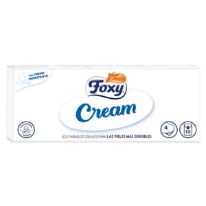 FOXY Pañuelos de celulosa desechables con crema hidratante FOXY Cream 10 uds.