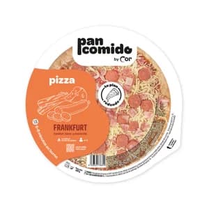 Pan Comido by Cor Pizza refrigerada con Frankfurt, bacon y mozzarella 400 g.