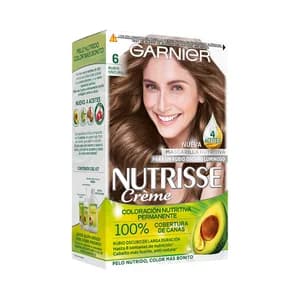 GARNIER Tinte de pelo permanente color rubio oscuro, tono 6 GARNIER Nutrisse créme.