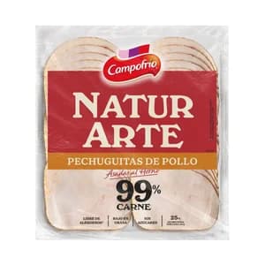 CAMPOFRÍO Natuarte Pechuguitas de pollo asadas al horno, cortadas en lonchas 90 g.