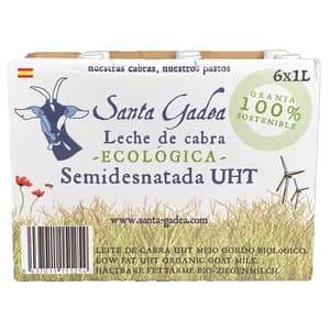 SANTA GADEA Leche de cabra ecológica Pack de 6 botellas de 1 L.