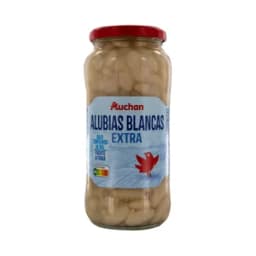 PRODUCTO ALCAMPO Alubias blancas (judias) extra, cocidas y con bajo contenido en sal bote 400 g.