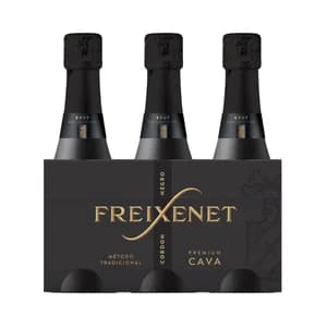 FREIXENET Cordón negro Cava premium brut gran selección con D.O. Cava benjamín 3 x 25 cl.