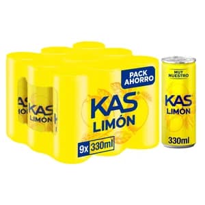 KAS Refresco de limón pack 9 latas de 330 ml.