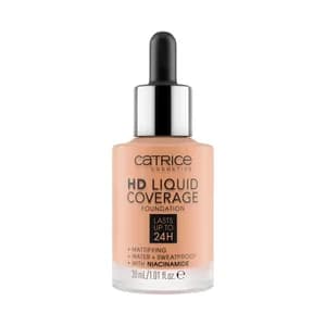 CATRICE Hd liquid coverage tono 040 Warm beige Base de maquillaje líquida sin efecto máscara 30 ml.