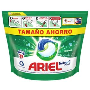 ARIEL Detergente cápsulas 3 en 1 original 35 ds 717,5 g.
