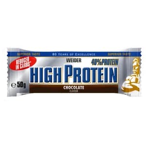 WEIDER High protein Barritas con un 40% de proteínas con sabor a chocolate 1 uds x 50 g.