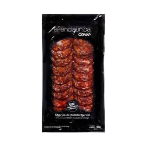 COVAP Chorizo de bellota ibérico, cortado en finas lonchas COVAP Esenciaúnica 60 g.