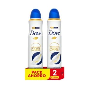DOVE Desodorante en spray para mujer con protección antitranspirante hasta 48 horas DOVE Advanced care original 2 x 200 ml.