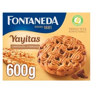YAYITAS de Fontaneda Galletas de desayuno con chocolate y 5 cereales 600 g.
