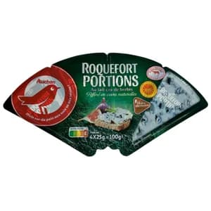 AUCHAN Queso en porciones roquefort 4 uds. Producto Alcampo