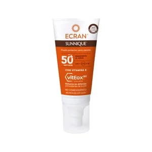 ECRAN Sunnique Fluido facial protector para cara y escote con FPS 50+ (muy alto) 50 ml.