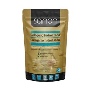 SANON Colágeno hidrolizado en polvo con magnesio, ácido hialuróncio y vitamina C 300 g.