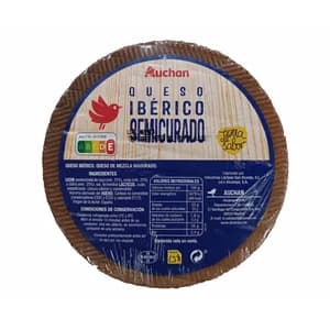 AUCHAN Queso mezcla semicurado, cuña Producto Alcampo.