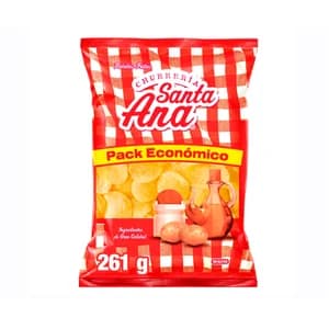 SANTA ANA Patatas fritas con sal, lisas 261 g.