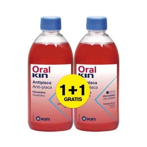 KIN Enjuague bucal diario, con acción antiplaca KIN 2 x 500 ml.