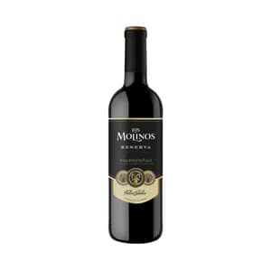 LOS MOLINOS Vino tinto reserva con D.O. Valdepeñas LOS MOLINOS botella de 75 cl.