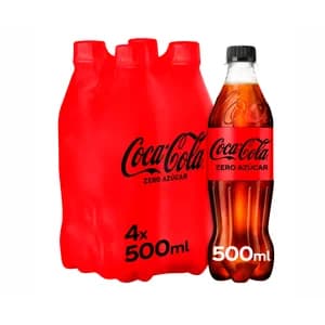 COCA COLA ZERO Refresco de cola sin azúcar pack 4 botellas de 500ml