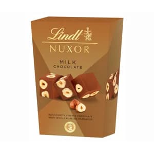 LINDT Bombones nuxor chocolate con leche 80 g.