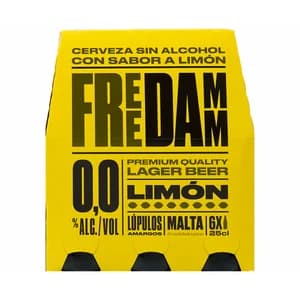 FREE DAMM Cerveza sin alcohol con limón pack de 6 uds. x 25 cl.