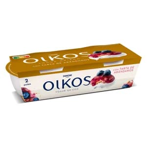 OIKOS Yogur griego azucarado con tarta de arándanos de Danone 2 x 110 g.