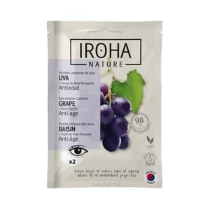 IROHA NATURE Parches antiedad para el contorno de ojos, con uva y aceite de rosa Mosqueta.