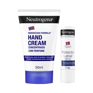 NEUTRÓGENA Crema de manos concentrada fórmula noruega (50 ml) y bálsamo labial protector con FPS 20.