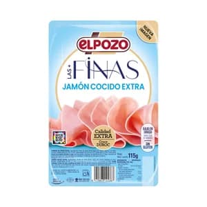 EL POZO Las + finas Jamón cocido extra cruce Duroc, cortado en lonchas finas 115 g.