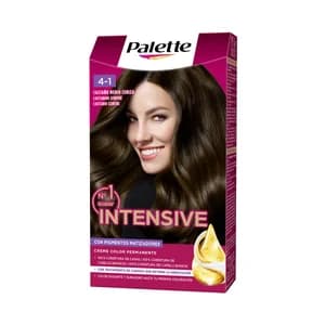 PALETTE Intensive creme color de Schwarzkopf Tinte de pelo permanente tono 4-1 Castaño medio ceniza.