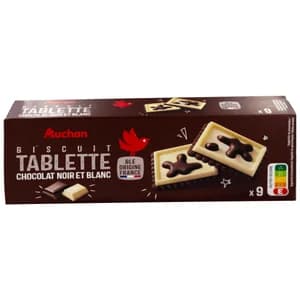 PRODUCTO ALCAMPO Galletas con tableta de chocolate blanco y negro 115 g.