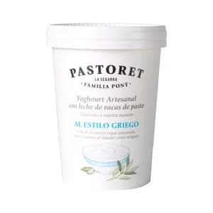 PASTORET Yogur azucarado estilo griego, elaborado con leche de vacas de pasto 500 g.