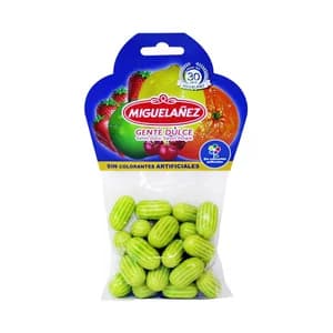 MIGUELAÑEZ Chicles grageados sabor a melón bolsa 125 g.