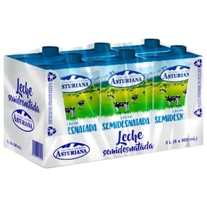 CENTRAL LECHERA ASTURIANA Leche de vaca semidesnatada de origen español 6 x 500 ml.