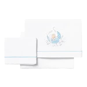 Tríptico de coche en color blanco y detalles en azul, diseño de oso.