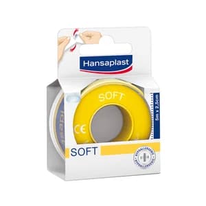 HANSAPLAST Esparadrapo Suave 5 Metros x 2,5 Centímetros HANSAPLAST